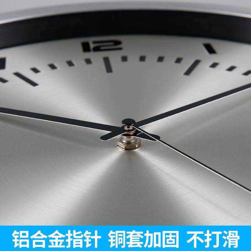 T墙QJ轻奢MPK简约铝框静音挂钟家用室时钟挂表客尚厅现卧代时石英