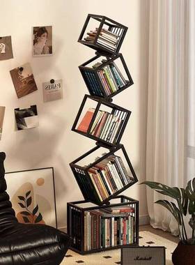 铁书架创意转网红角角立式落落地艺置RLH物架简约现代异形客厅书