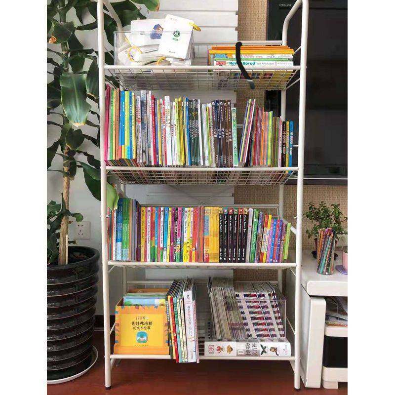 书架大容量书本收纳架儿童书架卧室书房学生书柜可移动推车置枫泓