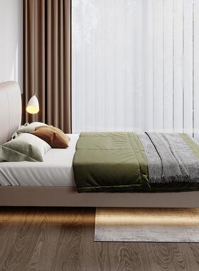 小户超薄床头床现代型简约齐边米床次QJA架卧1.5米单人床榻榻排骨