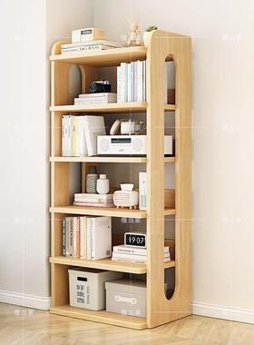 架实木转角书架落地置物松木窄缝柜儿收ONP童纳柜客书厅小户型柜