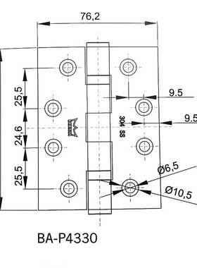 德国进口DORMA不锈钢4寸平头合页防火门铰链合页433合页现货