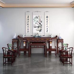 中堂六件家用客厅八仙中式农村中堂实套木神台屋家堂供具桌条案翘