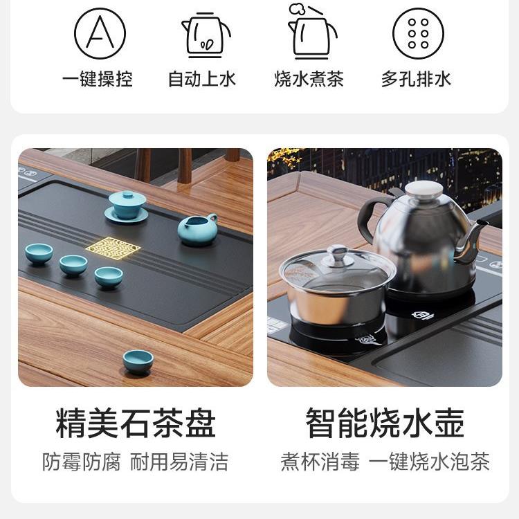 阳台茶桌椅合实功木新中式储物茶几小户型家用办玲珑茶桌茶台夫组