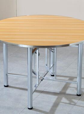 圆桌转面板大可带璃盘折叠桌玻架餐桌食堂吃饭桌NGO乡村家用酒店