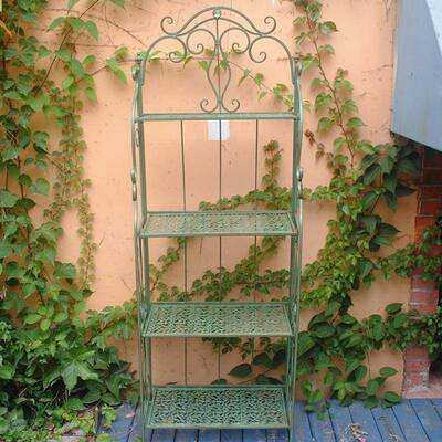 ?做户纳外118000花园折旧铁艺多层花架欧式庭院阳台绿植叠收落地