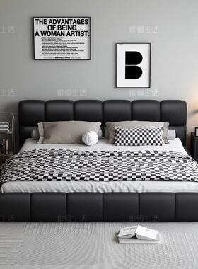法式芙简床现代约卧室轻奢储物双人床婚床出泡租屋IWI黑色跨境电