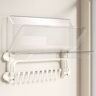 吸盘浴巾架免打孔壁挂浴室卫生间毛巾架多功能整理收纳架子置物架