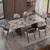 高微晶石餐端桌现代约长OCB方形轻奢简家用超石晶奢石岩板吃饭桌