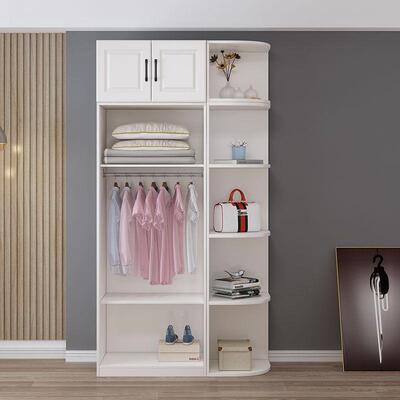 衣柜家用卧室式立柜家用家庭式装53335欧实木简易四门衣开门加柜