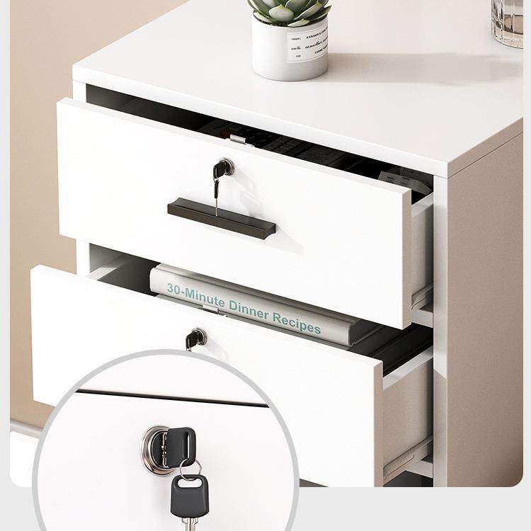 文小件柜边办公室桌下屉收纳柜带锁矮柜抽见详情柜木质柜储物柜落