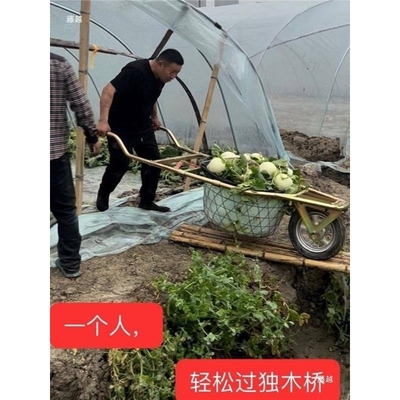 大棚西瓜免抬筐塑框钢丝筐两用手推式独轮推瓜车推瓜神车包邮