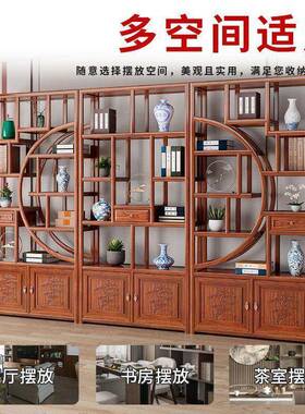 架木博古办公仿示古多宝阁中式展QIF柜家用隔断落地置物架茶桌实