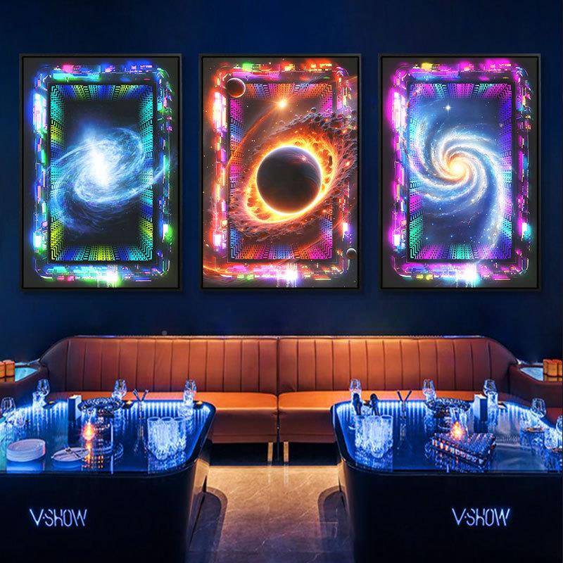 太宇宙星氛空酒吧KTV墙面发光装饰空清吧酒馆科幻K04134电画竞房