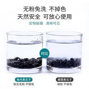 黑精抛光卵小石子鹅石石头10花鱼缸造景装饰铺路色天然圆润盆石子