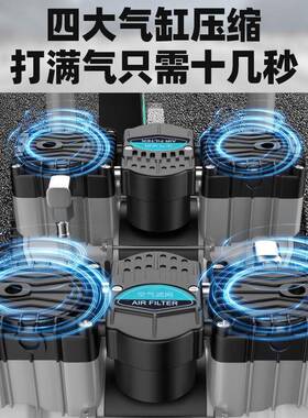 空压机气泵RIL空气压缩机型2小0v无油静音汽泵机器2磅工气业级打