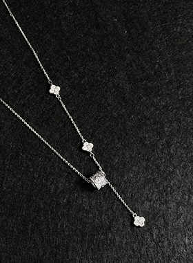 Vintage 古着  Fourleaf drum 银色项链