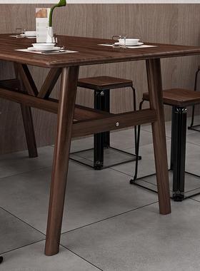 店商用餐饮快餐店桌组合工厂食堂小椅吃面馆早餐店饭桌长4人XLB方