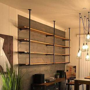 现代简约铁艺吊顶置物架家用客厅隔断创意吊架厨房壁挂收纳水管架