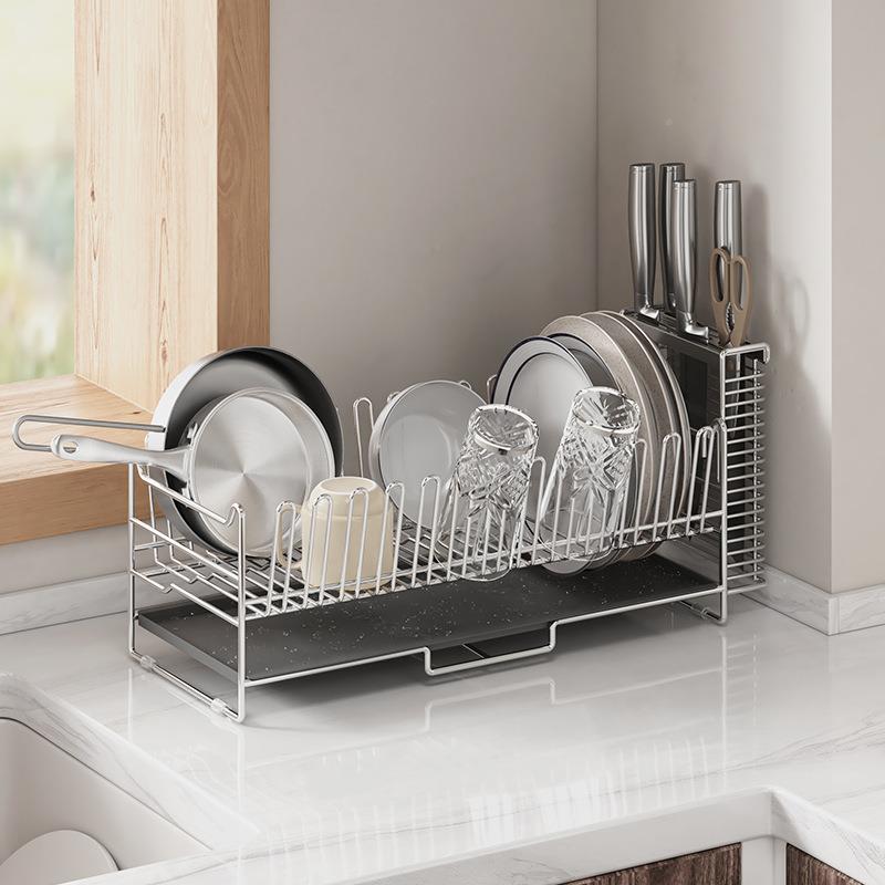 304不锈钢沥水架碗放碗碗盘收物纳水槽窄架款筷餐具HS63收纳碗碟