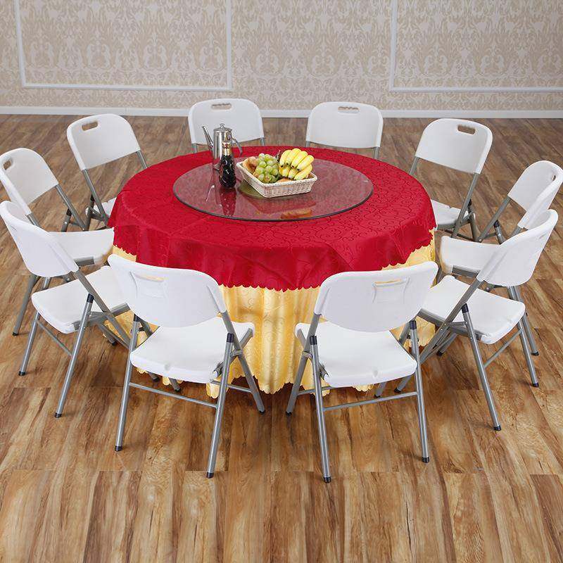 折叠圆桌餐桌家桌用圆形塑FS736068料大圆台园桌圆0人1吃饭可折面