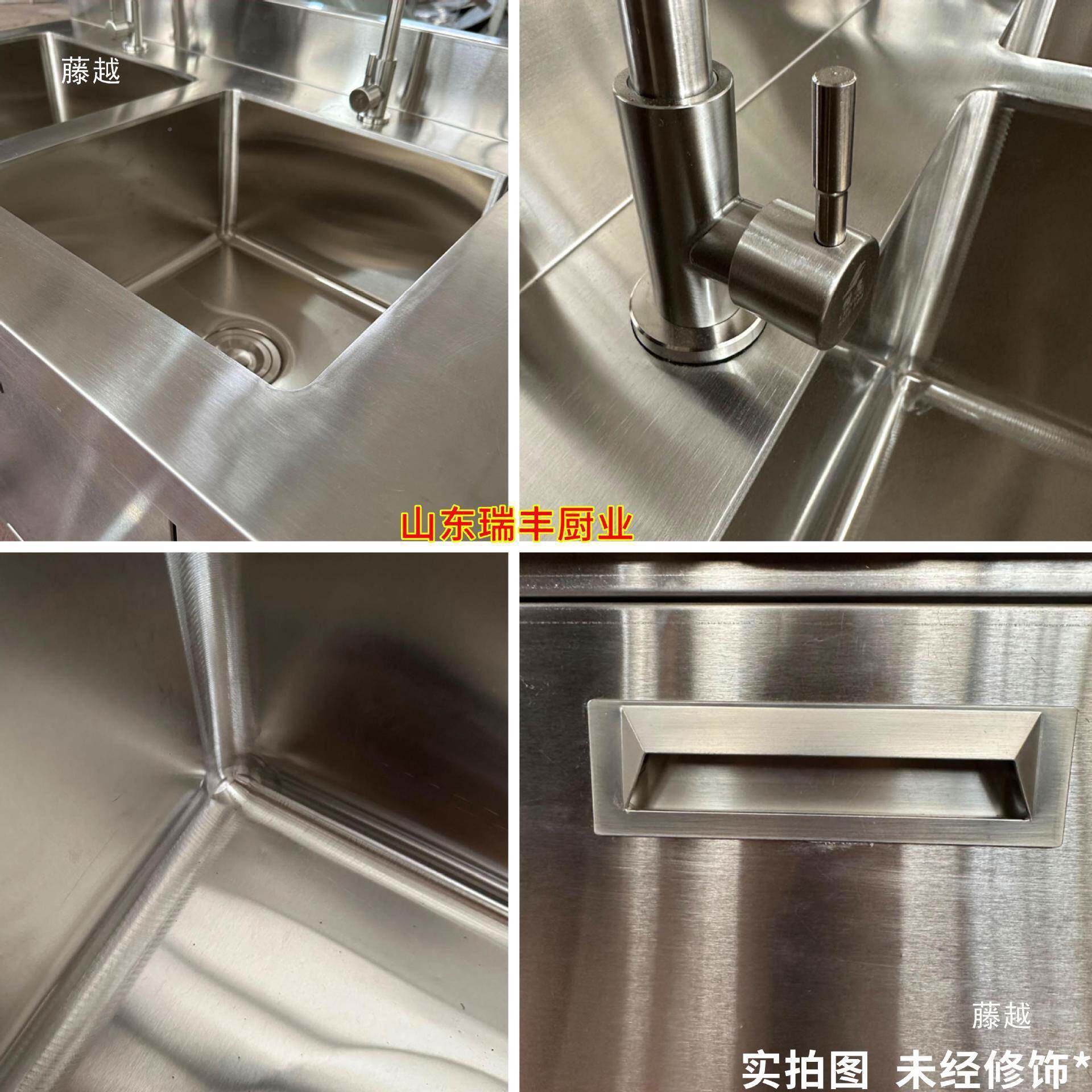 3不锈钢工作台4带水用池001平台水槽一体灶台柜饭店商用家厨垒德0