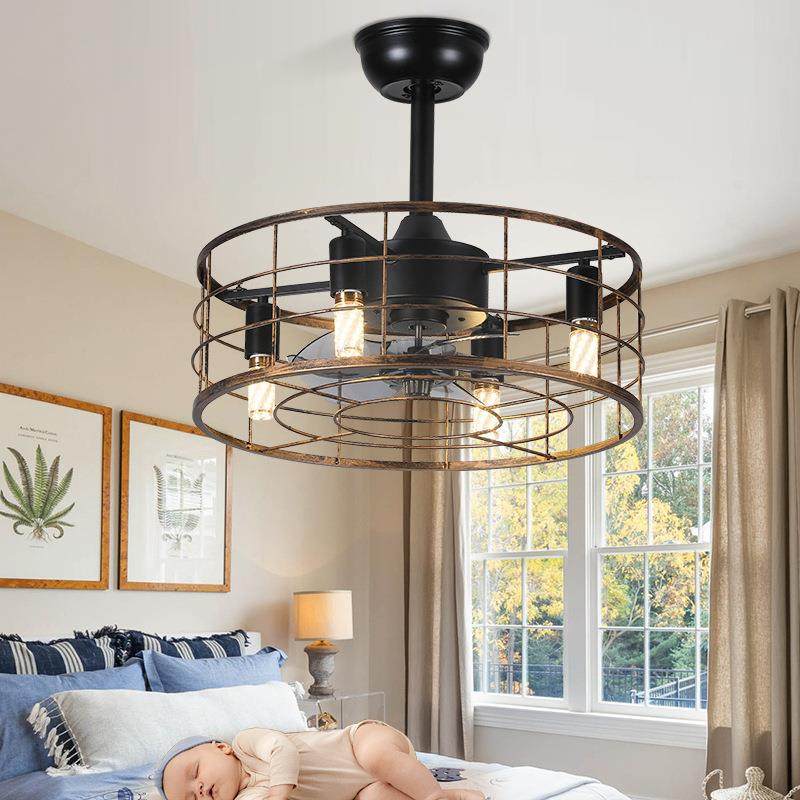 美式跨境66古工业扇吊灯厅复客厅餐卧室书房一体风扇吊灯中山灯风,家装灯饰光源,风扇灯,淘宝优惠券,粉丝福利购,淘宝优惠卷