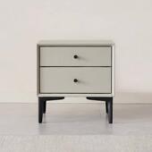 床双头柜轻奢代简约现抽实屉木纹高端卧937室极简储物床边柜子