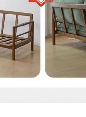 实木沙发BUI式日小户型原木风沙发客厅简布约三人位羽绒拆艺沙发