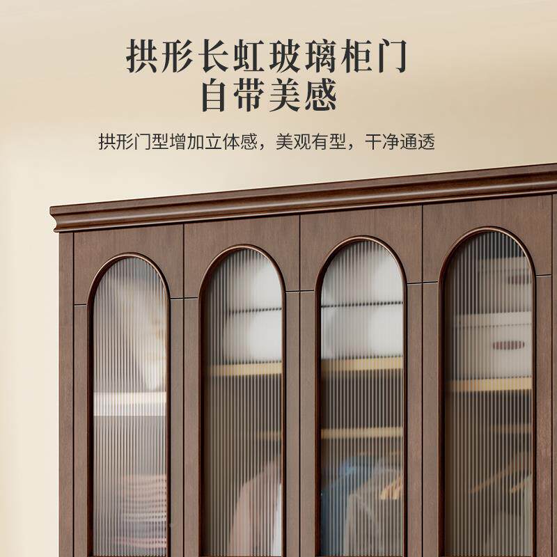 0J开美式木衣柜实四小户型简约现代门对门组装衣橱卧室复古轻GSS