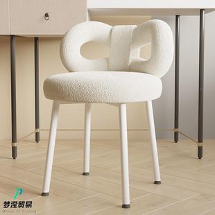 奶油风妆靠背椅子网红化妆椅A140梳妆美甲凳子台蝴蝶结化凳仙女蝶蝴椅