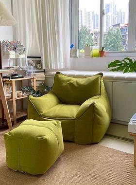 小怪兽豆袋榻榻米设计人沙懒发单厅人阳台休SEB闲简轻奢客休约闲椅厂