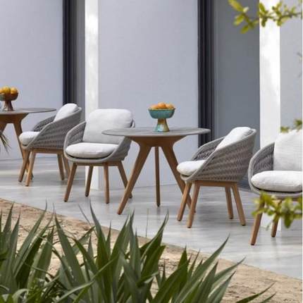 户柚木家具阳台酒外店民宿天庭花园实院木藤编沙发桌椅防水露TD09