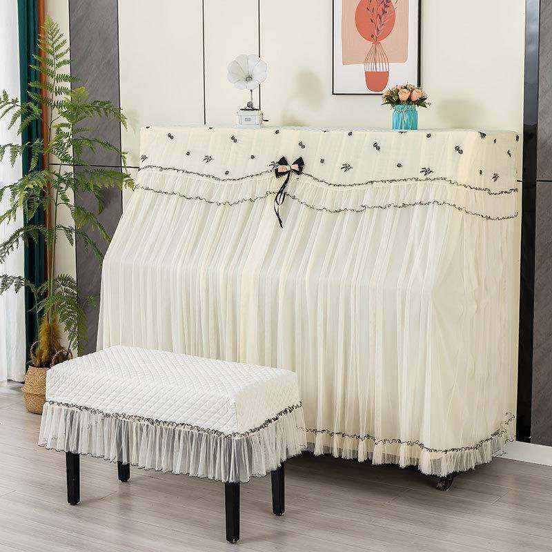 钢琴约罩蕾全罩代现简防尘丝罩蕾丝绣TNW花布艺盖布盖巾凳子套罩