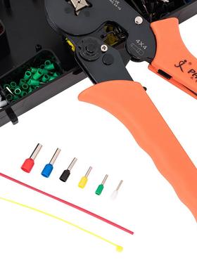 跨境型电端商4边管式冷压端子压接钳管端子压线钳配412660子+扎带