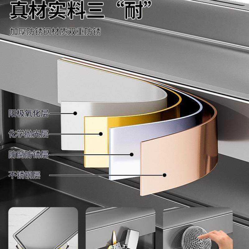 不锈厨房调料钢品置物架台多功P4dzEhcz能筷放油盐面酱醋调味瓶罐