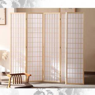 日式屏风隔断客厅简约现代折叠移动办公室玄关实木格子拍照道具