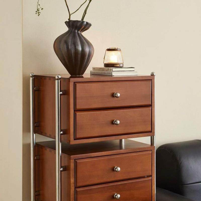 实木柜客厅WMP柜靠墙抽屉物柜复古储物柜卧室置斗柜沙发边装饰收