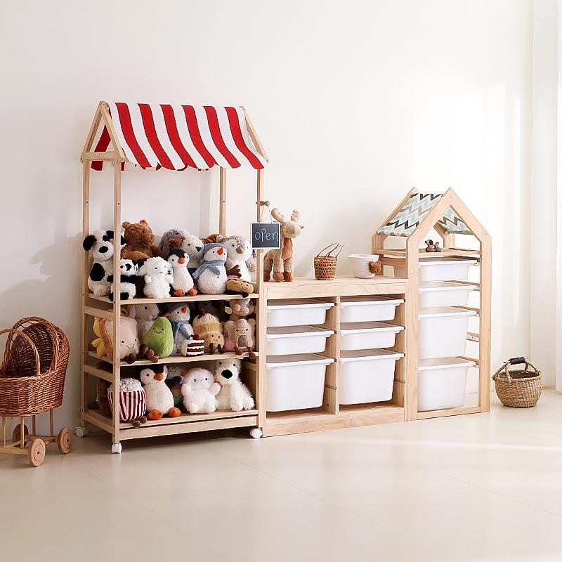 儿小童房卖置物架玩具收家纳架小孩子过家小推HWH车宝宝铺玩偶架