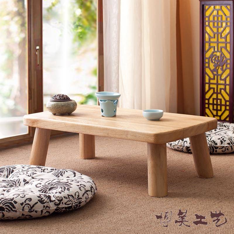 7W日式飘窗桌实木榻榻米台茶国几简约桌烧炕桐木小方20201014桌窗