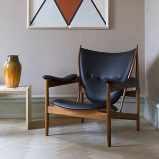 主人酋长小椅963实木椅子人客厅休闲设椅阳台计师单户型沙发椅洽