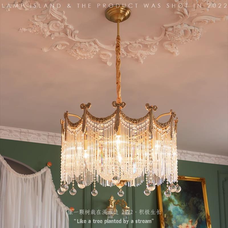 法式复古铜水晶26035美式宫廷风华别墅客厅餐灯厅卧奢室梦幻全欧