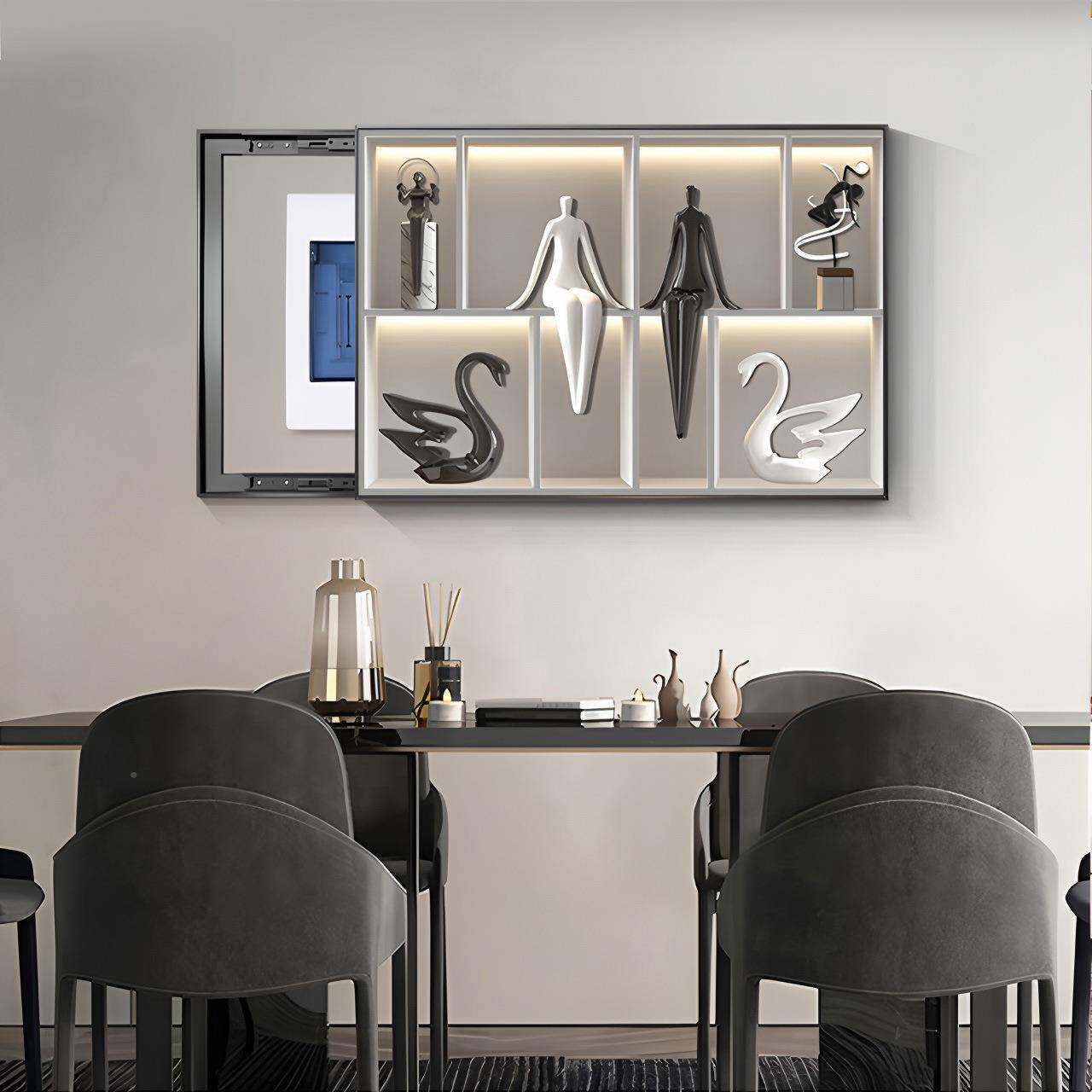 电表箱画装关饰画电闸配电箱遮画客奢挡厅轻光影总闸开SM50613免