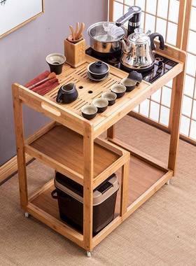 移茶动车家用台带茶轮茶水茶柜茶盘TTP具套装自动电磁炉简约桌泡