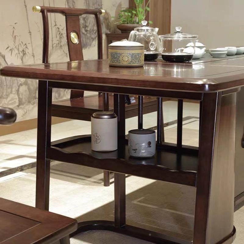 实木茶椅桌组壶合LXB办公室会客泡茶桌家用茶台茶几烧体水一桌