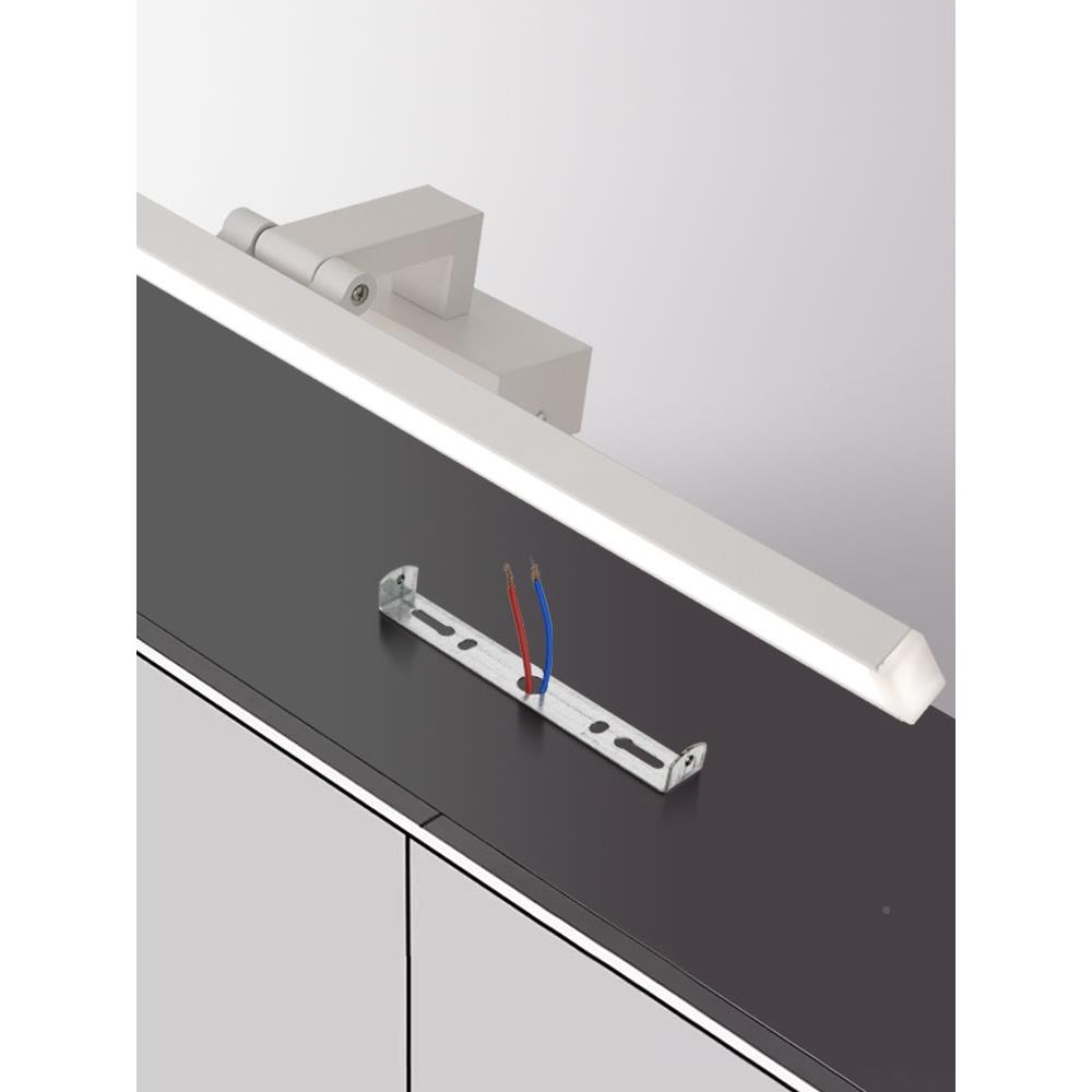 柜顶装镜前灯卫8068感应生间镜柜浴室免打安孔免钉铝柜材化妆?led