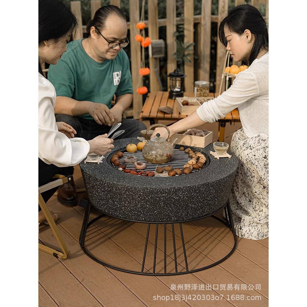 墅家用内取暖炉户外室炉庭院别烧烤木炭烤火盆025烧烤煮茶炭炉烧