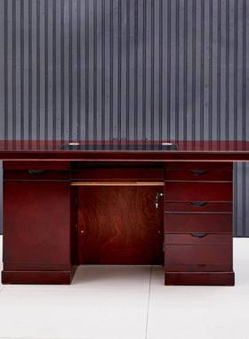 油漆桌办公桌贴木皮单人职员电字位QVG脑商用单教师写台1.2米1.4