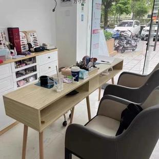 实奢木网红甲日式 轻简约美527甲 人美甲单桌吸尘器双人美桌椅套装