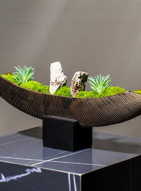 栽客新式YB-DZ-HY中花艺仿真绿植观样板房厅售楼处永生植物青苔盆